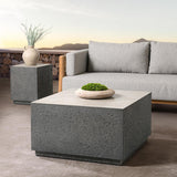 Marwin Outdoor Square Coffee Table, Dark Gray-Furniture - Outdoor-High Fashion Home