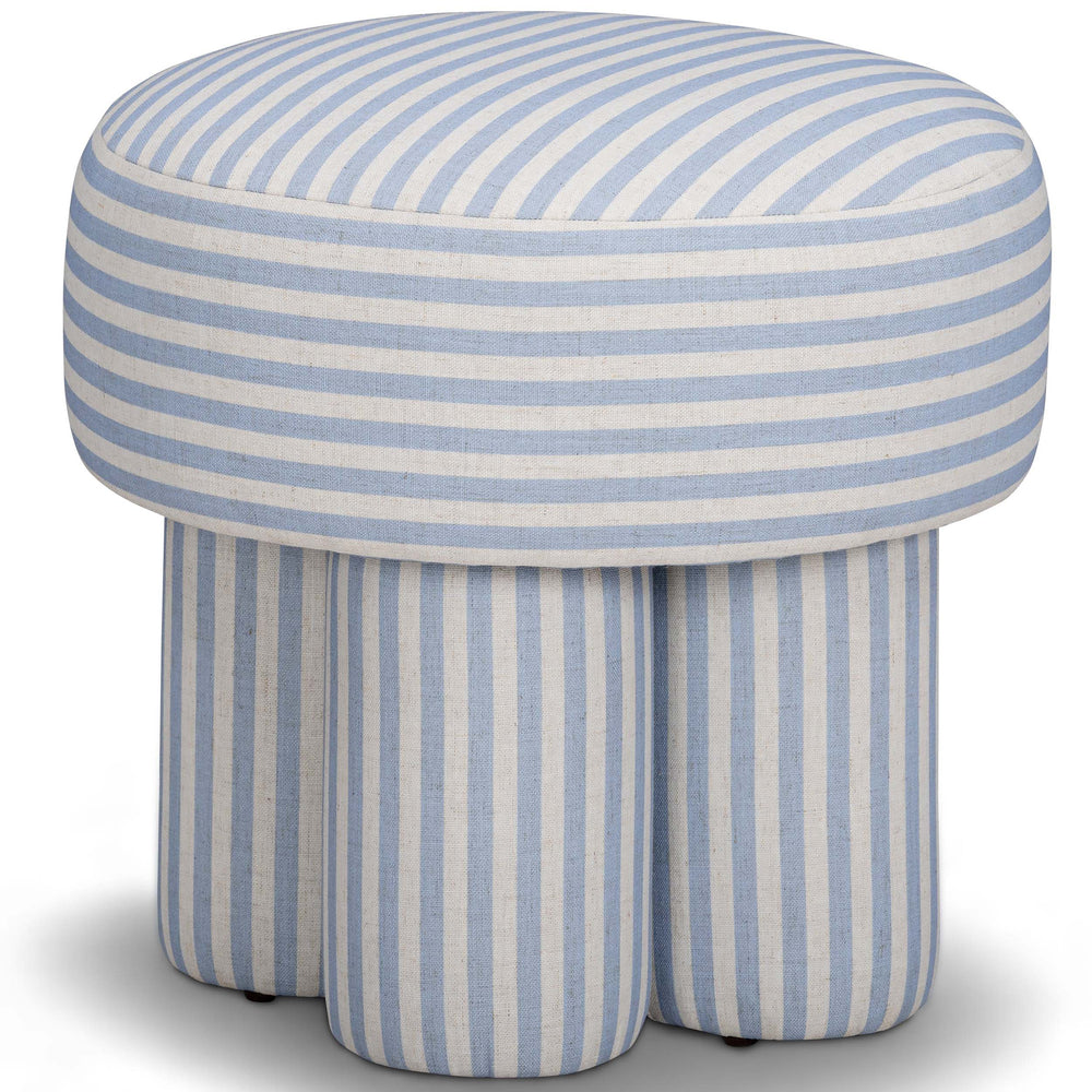 Masha Striped Accent Stool, Blue Stripes-Furniture - Chairs-High Fashion Home