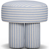 Masha Striped Accent Stool, Blue Stripes-Furniture - Chairs-High Fashion Home