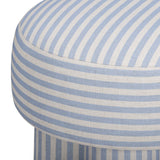 Masha Striped Accent Stool, Blue Stripes-Furniture - Chairs-High Fashion Home
