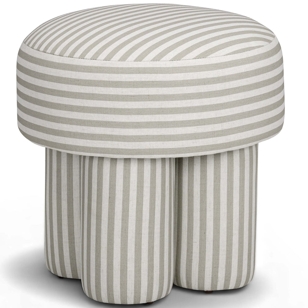 Masha Striped Accent Stool, Khaki Stripes-Furniture - Chairs-High Fashion Home