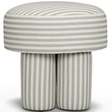 Masha Striped Accent Stool, Khaki Stripes-Furniture - Chairs-High Fashion Home