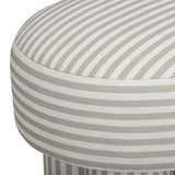 Masha Striped Accent Stool, Khaki Stripes-Furniture - Chairs-High Fashion Home