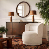 Massa Swivel Accent Chair, Beige-Furniture - Chairs-High Fashion Home