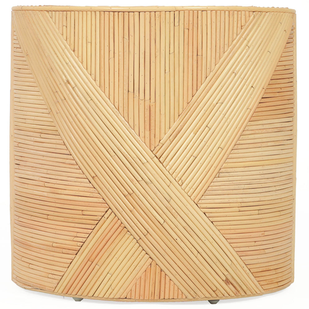 Matea Rattan Cross Side Table, Natural