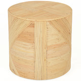 Matea Rattan Cross Side Table, Natural