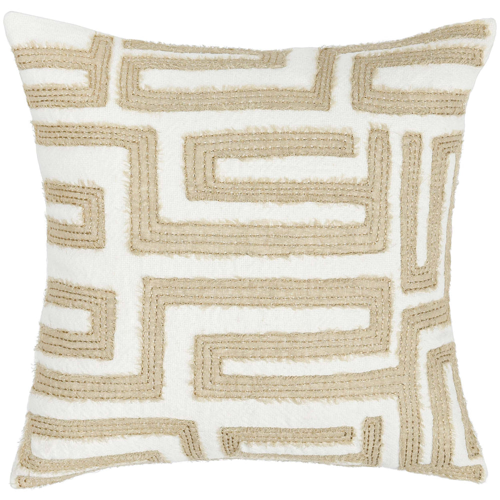 Mateo Pillow, Metallic Gold/Ivory