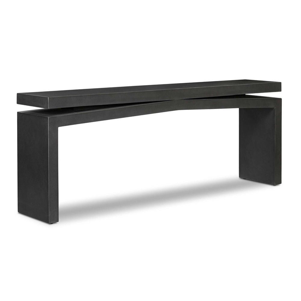 Matthes Outdoor Console Table, Charcoal by Four Hands-Furniture - Accent Tables-High Fashion Home