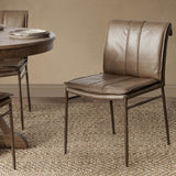 Mayer Leather Dining Chair, Adobe Tan, Set of 2-Furniture - Dining-High Fashion Home