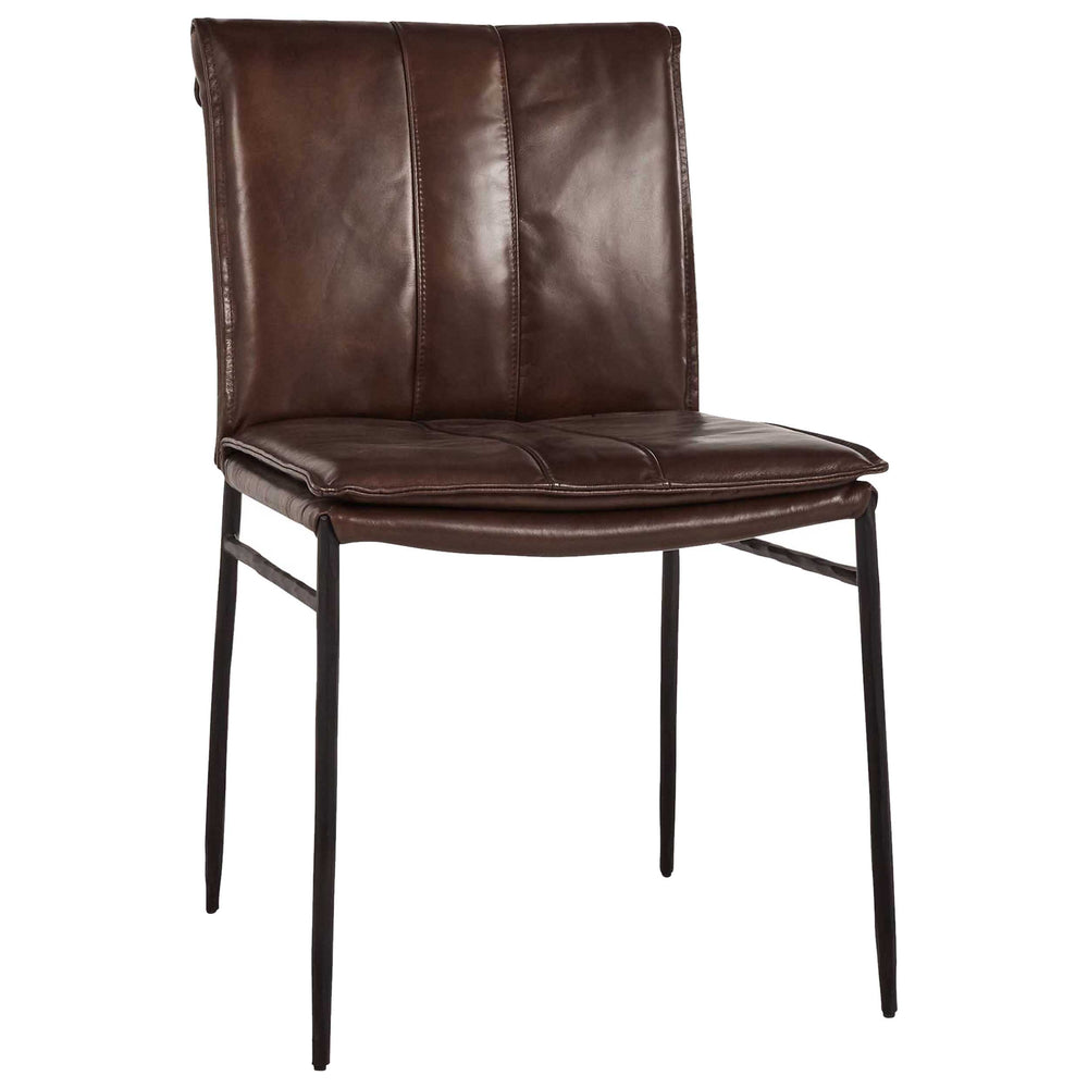 Mayer Leather Dining Chair, Brown, Set of 2-Furniture - Dining-High Fashion Home