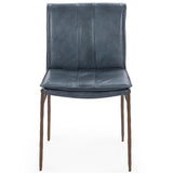Mayer Leather Dining Chair, Ocean Blue, Set of 2-Furniture - Dining-High Fashion Home