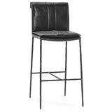 Mayer Leather Bar & Counter Stool, Jet Black-Furniture - Dining-High Fashion Home