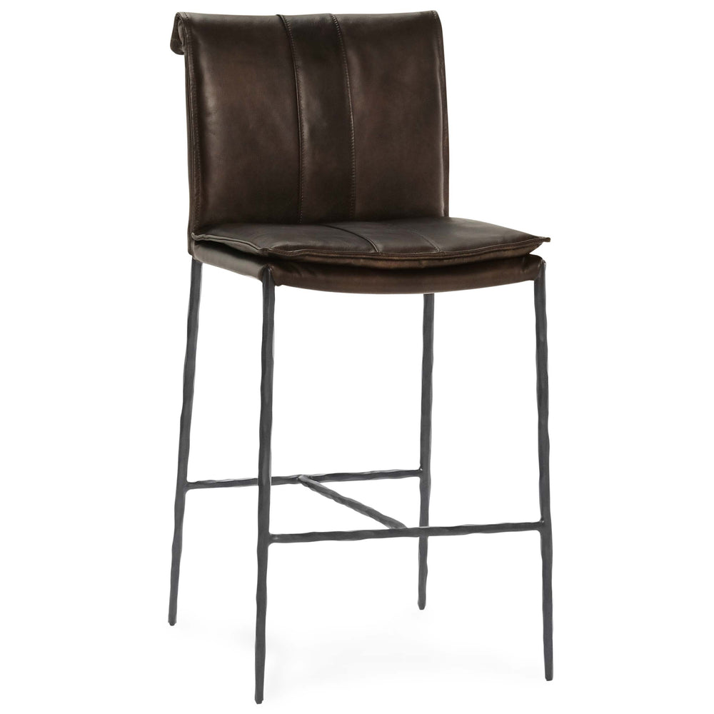 Mayer Leather Bar & Counter Stool, Truffle Brown-Furniture - Dining-High Fashion Home
