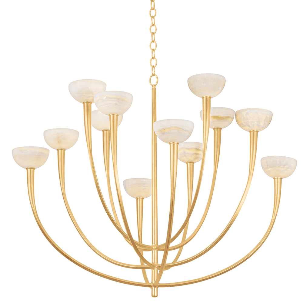 Maywood 12 Light Chandelier, Vintage Gold Leaf