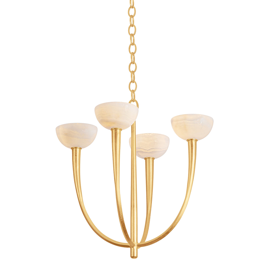 Maywood 4 Light Chandelier, Vintage Gold Leaf