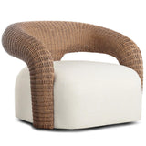Mazie Outdoor Swivel Chair, Vergo Cream by Four Hands-Furniture - Outdoor-High Fashion Home
