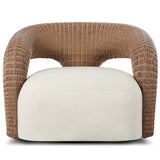 Mazie Outdoor Swivel Chair, Vergo Cream by Four Hands-Furniture - Outdoor-High Fashion Home