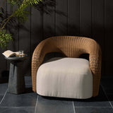 Mazie Outdoor Swivel Chair, Vergo Cream by Four Hands-Furniture - Outdoor-High Fashion Home