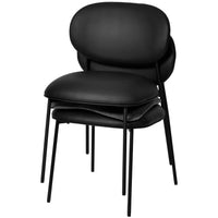 McKenzie Vegan Leather Dining Chair, Black, Set of 2