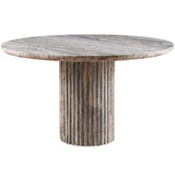 Meadow Round Dining Table, White Travertine-Furniture - Dining-High Fashion Home