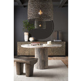 Meadow Round Dining Table, White Travertine-Furniture - Dining-High Fashion Home