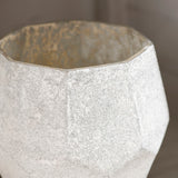 Medallion Glass Vase, White-Accessories-High Fashion Home