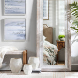 Medallion Glass Vase, White-Accessories-High Fashion Home