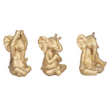 Meditation Elephants, Gold, Set of 3-Accessories-High Fashion Home