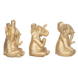 Meditation Elephants, Gold, Set of 3-Accessories-High Fashion Home