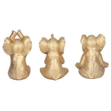 Meditation Elephants, Gold, Set of 3-Accessories-High Fashion Home