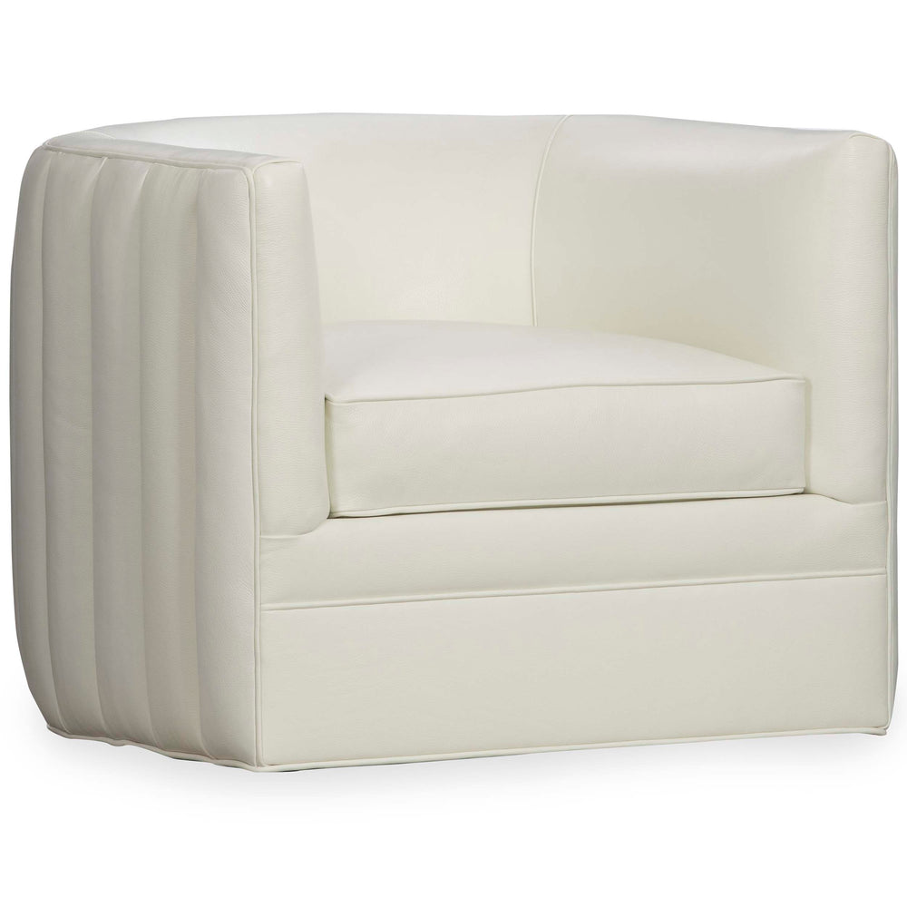 Menard Leather Chair, Ivory-Furniture - Chairs-High Fashion Home