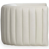 Menard Leather Chair, Ivory-Furniture - Chairs-High Fashion Home