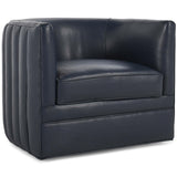 Menard Leather Chair, Nightfall Blue-Furniture - Chairs-High Fashion Home