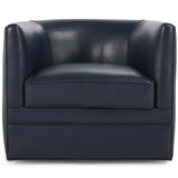 Menard Leather Chair, Nightfall Blue-Furniture - Chairs-High Fashion Home