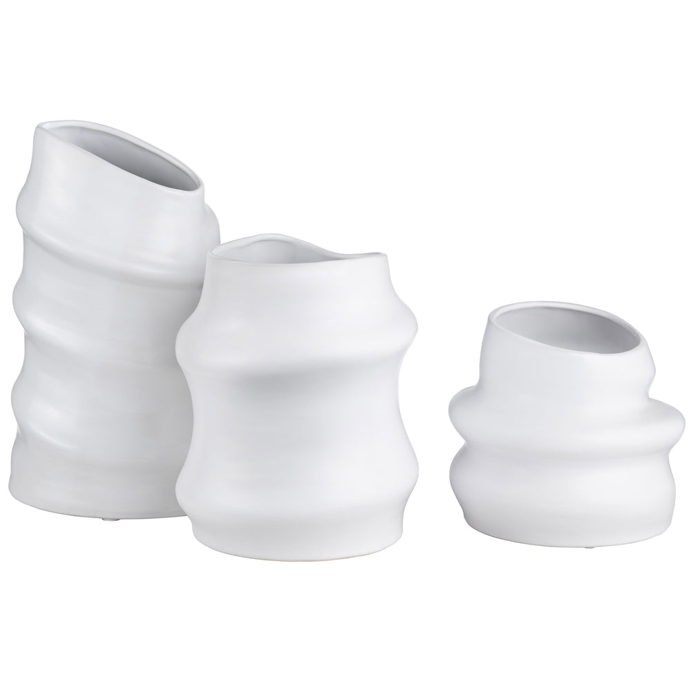 Merritt Vases, White, Set of 3-Accessories-High Fashion Home