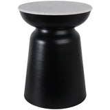 Metal Accent Table w/Marble Top, Black/White