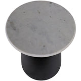 Metal Accent Table w/Marble Top, Black/White