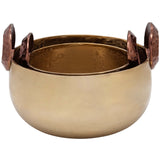Metal Bowls w/Hammered Handles, Gold-Accessories-High Fashion Home
