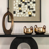 Metal Bowls w/Hammered Handles, Gold-Accessories-High Fashion Home