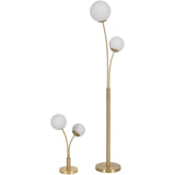 Metal Double Globe Lamps, Gold, Set of 2-Lighting-High Fashion Home