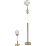 Metal Double Globe Lamps, Gold, Set of 2-Lighting-High Fashion Home