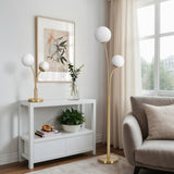 Metal Double Globe Lamps, Gold, Set of 2-Lighting-High Fashion Home