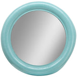 Metal Round Mirror, Turquoise
