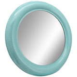 Metal Round Mirror, Turquoise