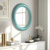 Metal Round Mirror, Turquoise