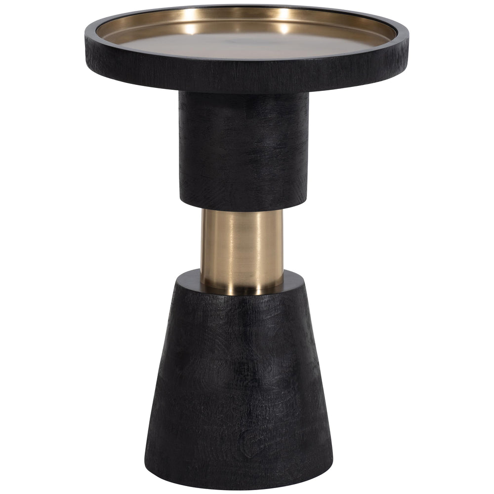 Metal Top Side Table, Black