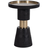 Metal Top Side Table, Black