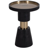 Metal Top Side Table, Black