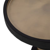 Metal Top Side Table, Black