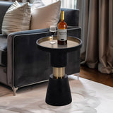 Metal Top Side Table, Black